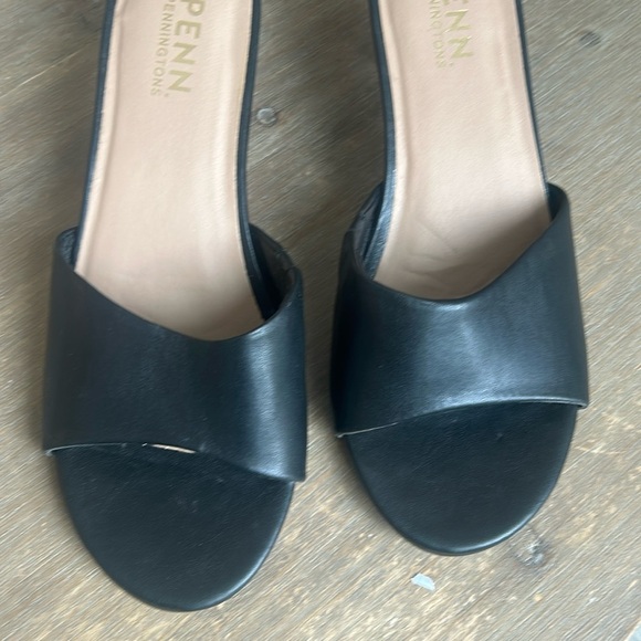 Penningtons Geometric Block Heel Slip On Sandal Black Size 12 WW - Picture 3 of 16